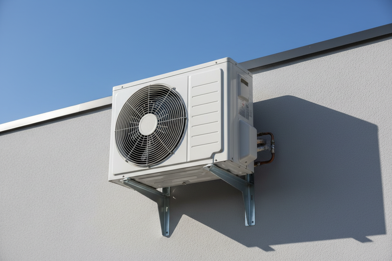 generame una imagen de un aire acondicionado afuera